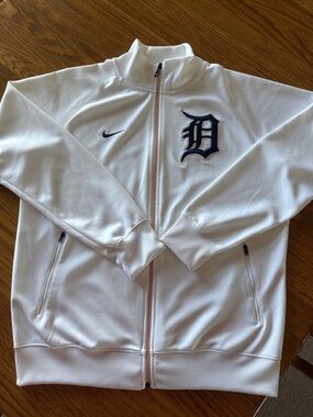 Men’s Nike White Detroit Tigers Full-Zip Track Jacket